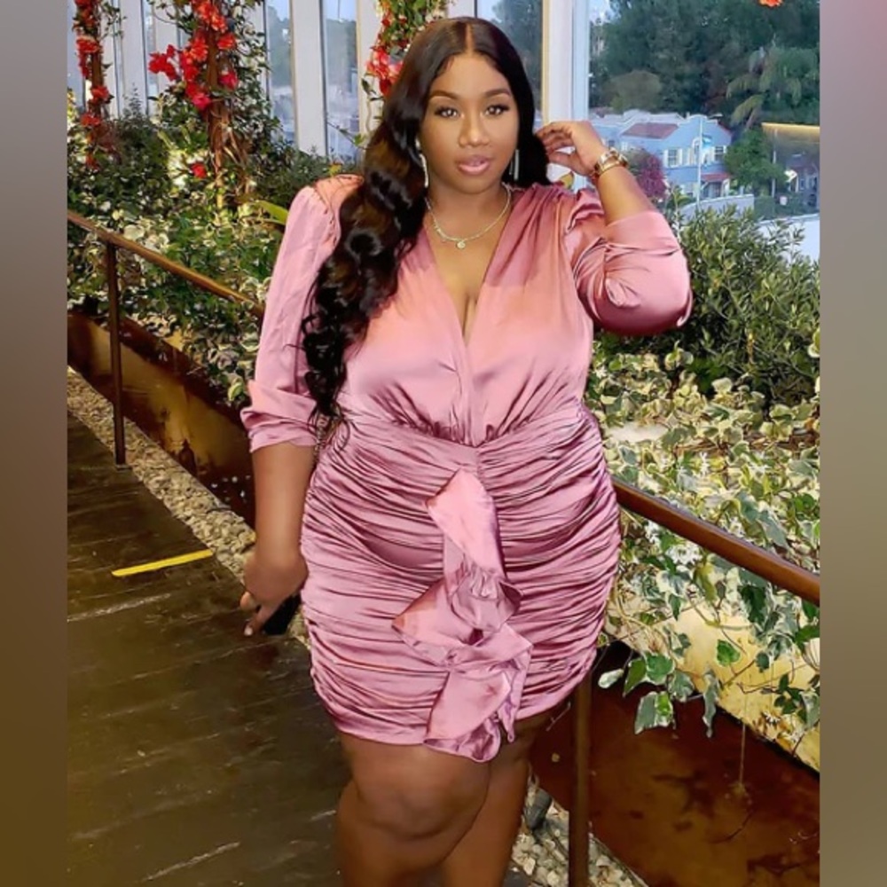 Elegant Pink Satin Dress